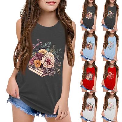 Girls  Kids Summer Crewneck Sleeveless Shirts Tank Tops