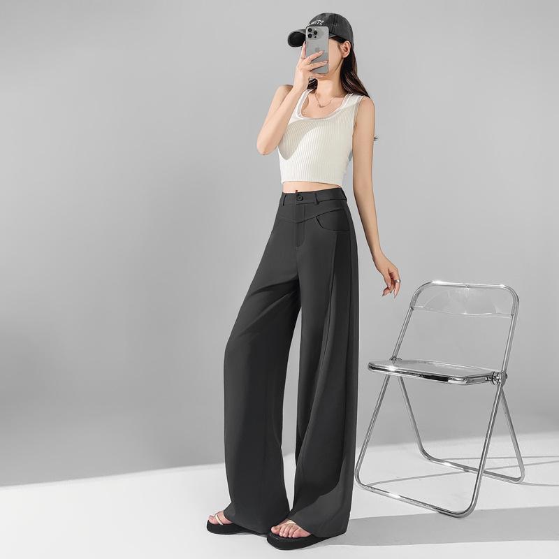 2026 Frühjahr/Sommer High Waist Schmal Geschnitten Weit Bein Bodenlang Hose