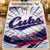 Koc FlanelowyChicago Cubs Personalizowany Tekst z Imieniem Miękki Ciepły Koc Rzutowy Wystrój Domu Prezent