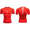 Men's Compression Shirt Printed Fitness Sport Running Tight Gym TShirts Athletic Workout Bodybuilding Quick Dry Tops Tee Summer