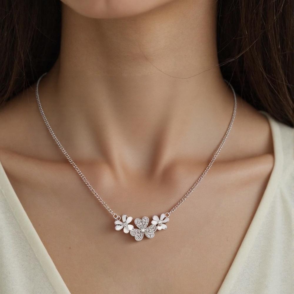 Butterfly Jewelry Set Romantic Bracelet Ring flower Necklace Earring Set Women Wedding Dinner Dress Accessories
