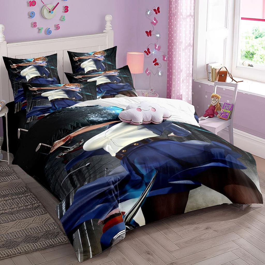 Japanese Famous 3D Anime Jujutsu Kaisen Satoru Gojo Christmas Gift King Twin Double Child Bedding Set Microfiber Duvet Cover Set