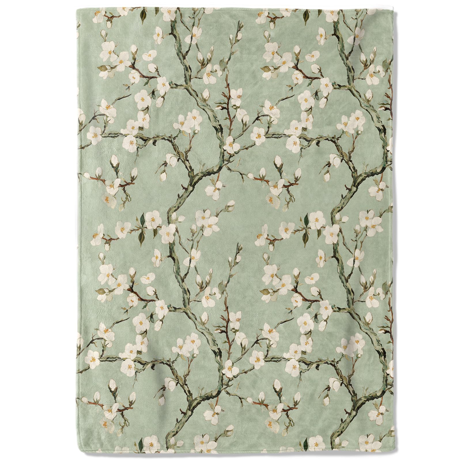 Spring Floral Throw Blanket Flannel Wildflowers Botanical Floral Printed Blanket for Bed Sofa Travel Couch Chair Sofa Home Decor 75x90cm