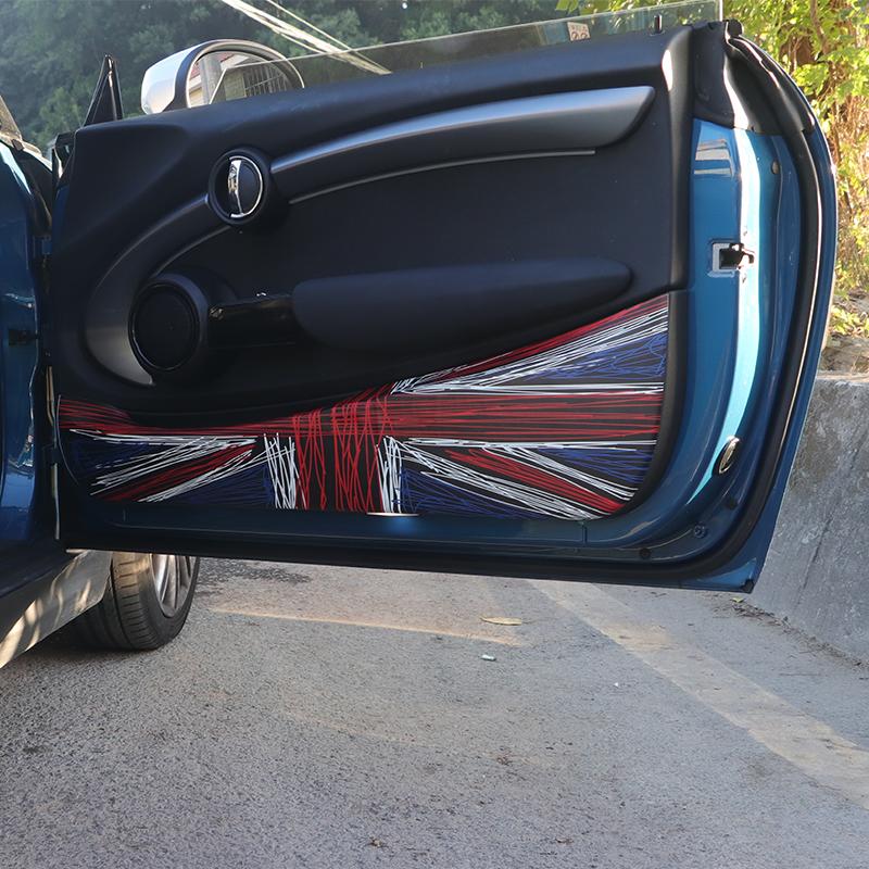 Carbon Fiber/leather Sticker Car Inner Door Panel Protection Anti Kick Film Sticker For Mini Cooper F55 F56 R56 R60 F54