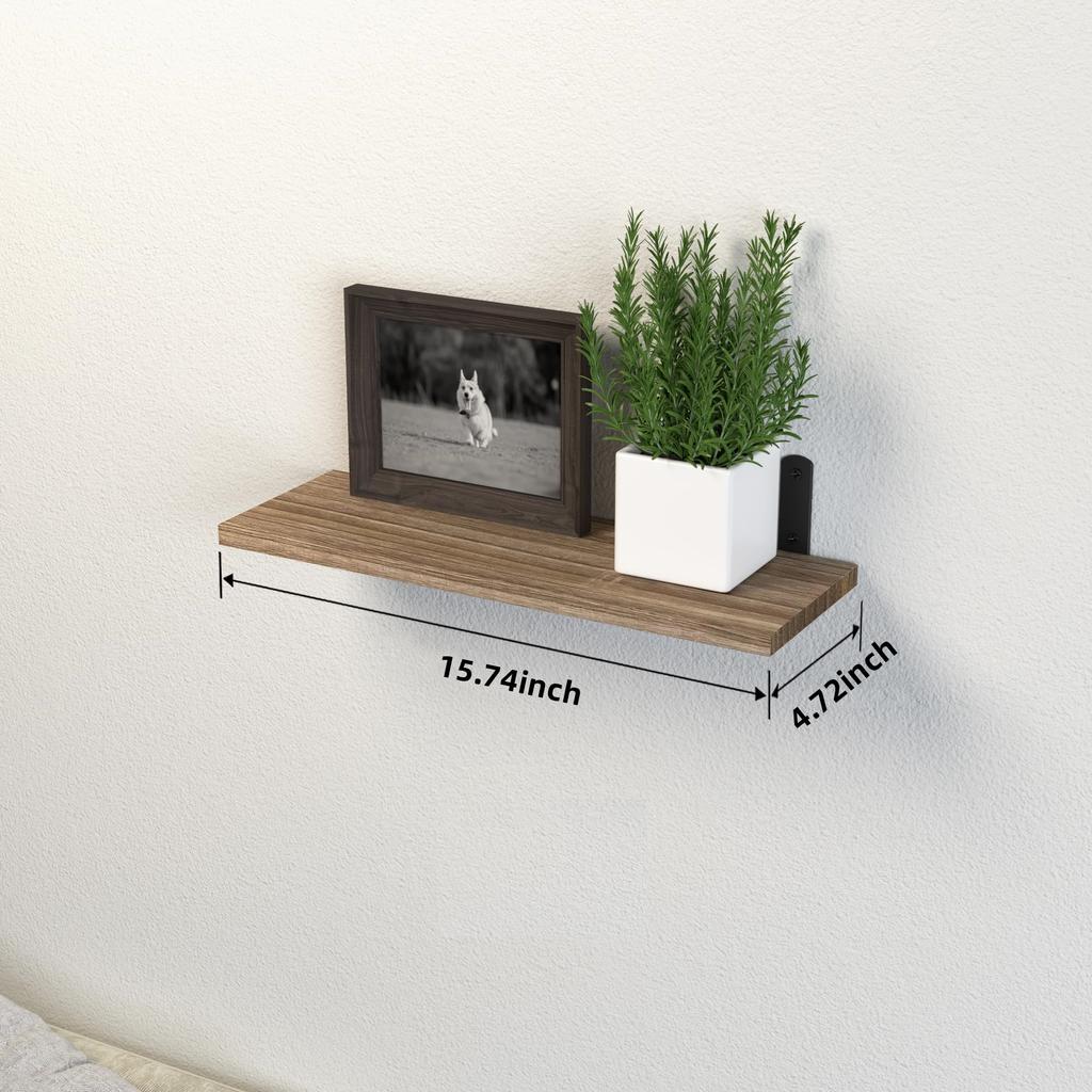 Rustic Wooden Floating Shelves Set of 3pcs Home Decor Wall Mounted Storage Shelves for Bathroom Living Room Bedroom