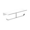 Punch-Free Stainless Steel Toilet Paper Holder with Mobile Phone Shelf