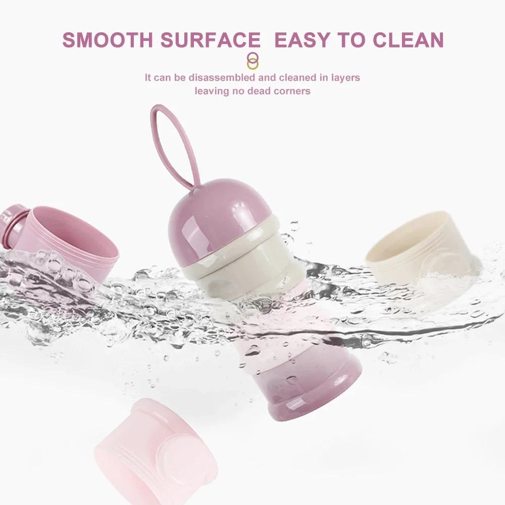 4-layer Bear Style Portable Infant Formula Container, Infant Formula Dispenser, Stackable Food Storage Box, Portable Snack Box