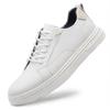 Men's Casual Low-Top White Cowhide Sneakers