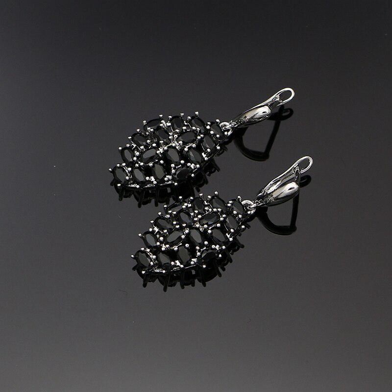 

Висячі довгі сережки з кубічного цирконію з червоним фіолетовим кристалом у формі якоря для жіночих модних ювелірних виробів чорний