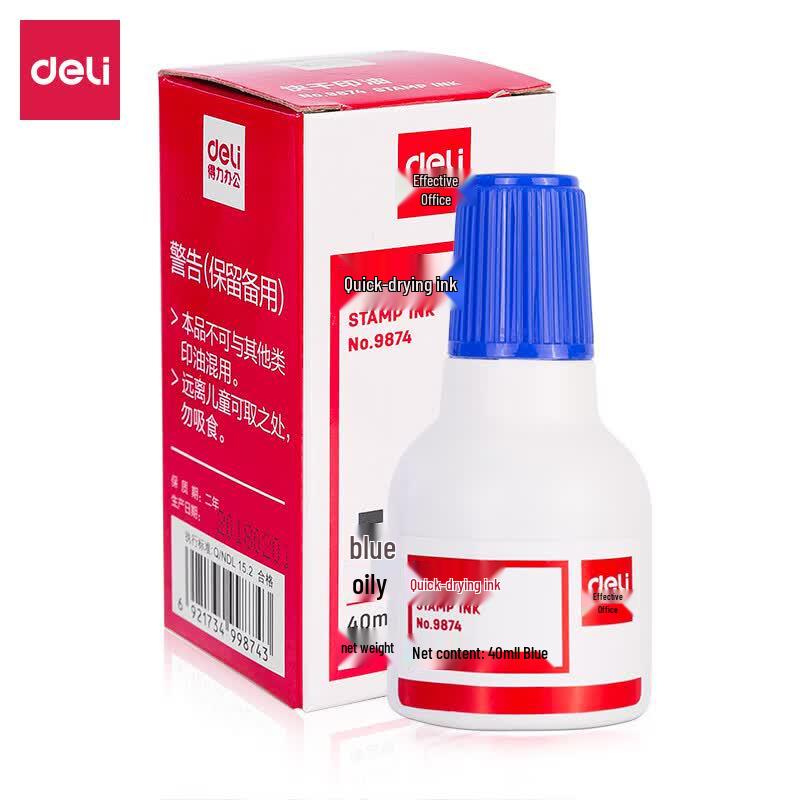 Deli 40ml Quick-Dry Financial Stamp Ink