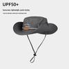 Unisex Japanese Style Wide Brim Drawstring Bucket Hat for Sun Protection - Breathable Denim for Hiking and Climbing.