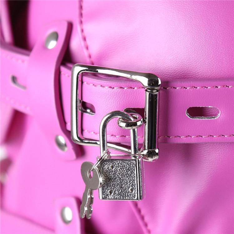 Pink Blue Fetish Full Hood With Mouth Dildo Gag   Sex Mask Hoods