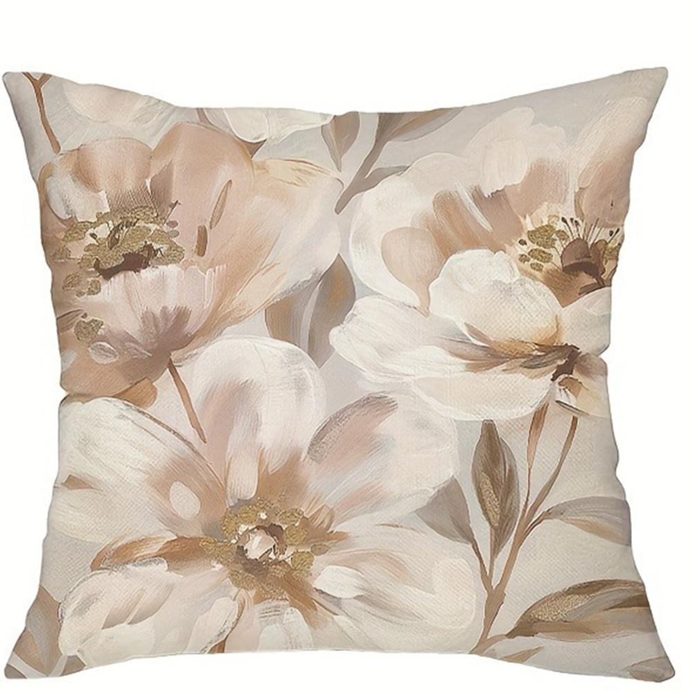 Modern fashion oil painting floral pattern printing pillowcase living room sofa cushion cover home bedroom room decoration