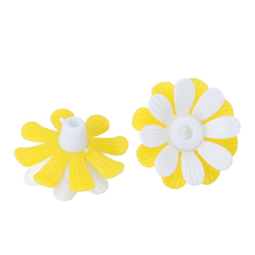 30sets Yellow + White Hummingbird Feeder Replacement Flowers Feeding Ports Flowers Garden Use
