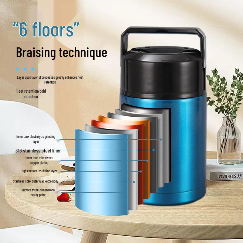 316 Stainless Steel Double-Layer Insulated Food Jar - Large Capacity Portable Vacuum Bottle