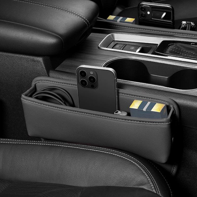 

Universal Car Seat Gap Filler Organizer PU Leather Auto Console Side Pocket Seat Crevice Storage Box Interior