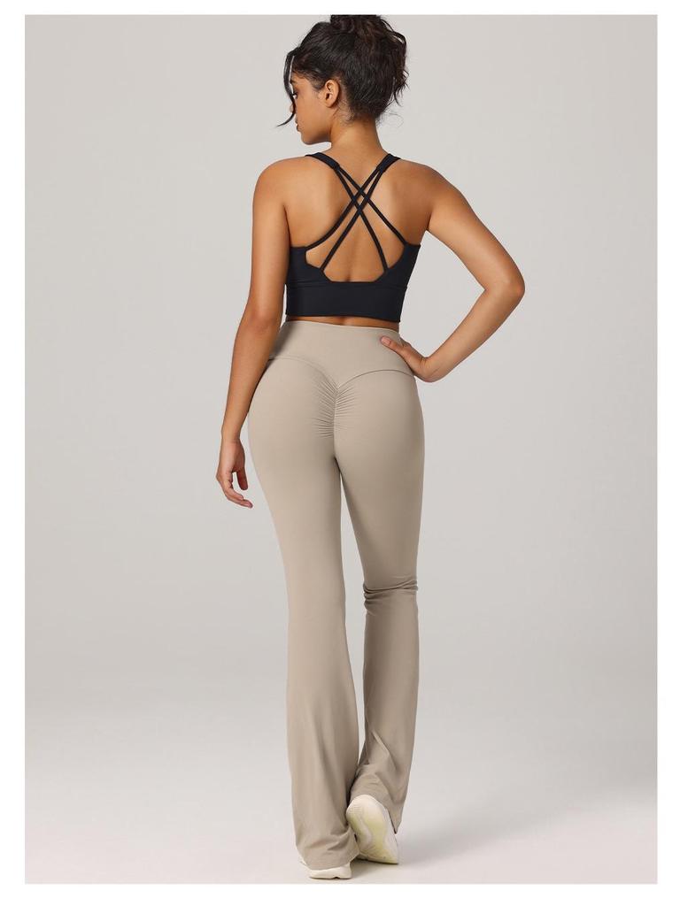 High-Waisted Hip-Lifting Flared Yoga Pants for Women - Ideal for Fitness, Running, and Pilates