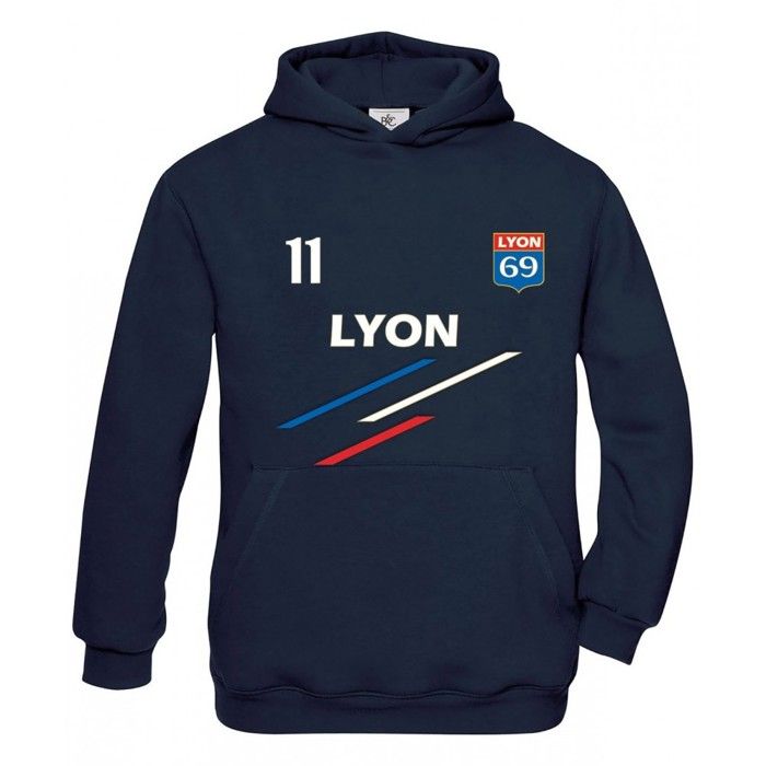 Jogging survêtement de foot Lyon rayures enfant - - Bleu