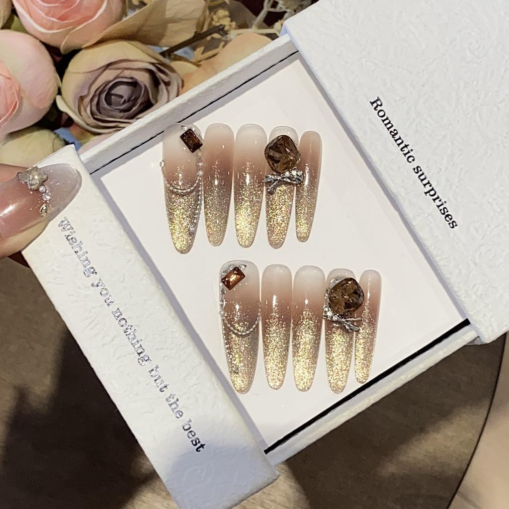 Golden Flash Gradient Alloy Chain Pearl Generous Diamond Solomon's Love Wear