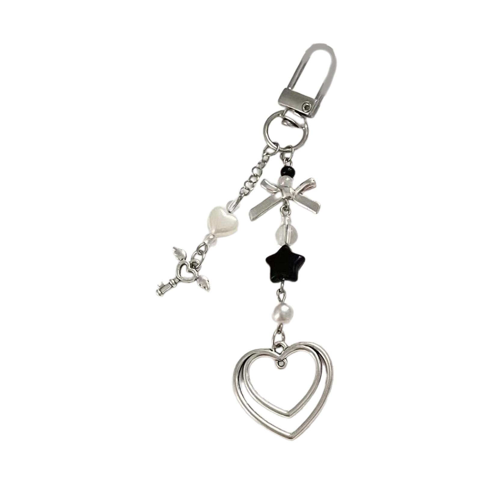 

Брелки с подвесками в виде сердечек и звезд, милый кулон, подвесной брелок, украшение для рюкзака, для женщин и девочек 16