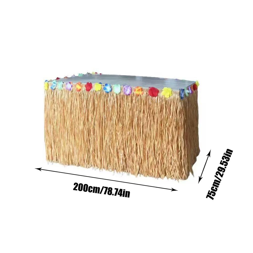 Table Skirt Package Hawaii Tassel Table Surround Simulation Festival Party Atmosphere Table Decoration Beach Atmosphere Decor