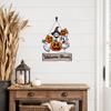 Frohes Halloween Türschild für Haustür, Hängendes Holzschild mit Geist und Kürbis, Gruseliger Willkommenskranz für Baum, Tür, Wand, Partyzubehör