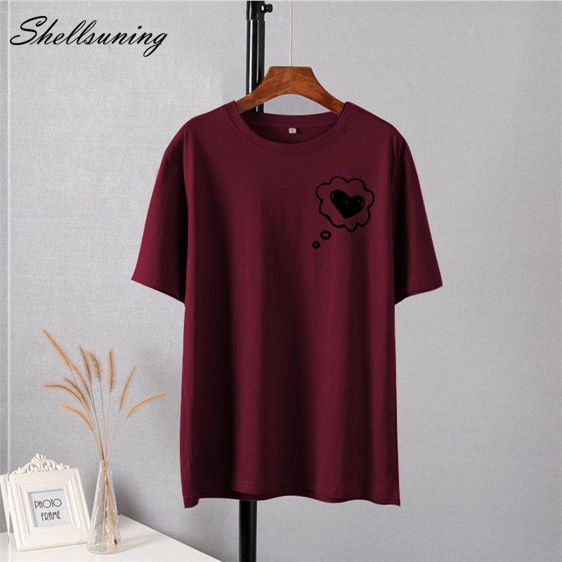 Shellsuning простые футболки с принтом в виде сердца — фото 11