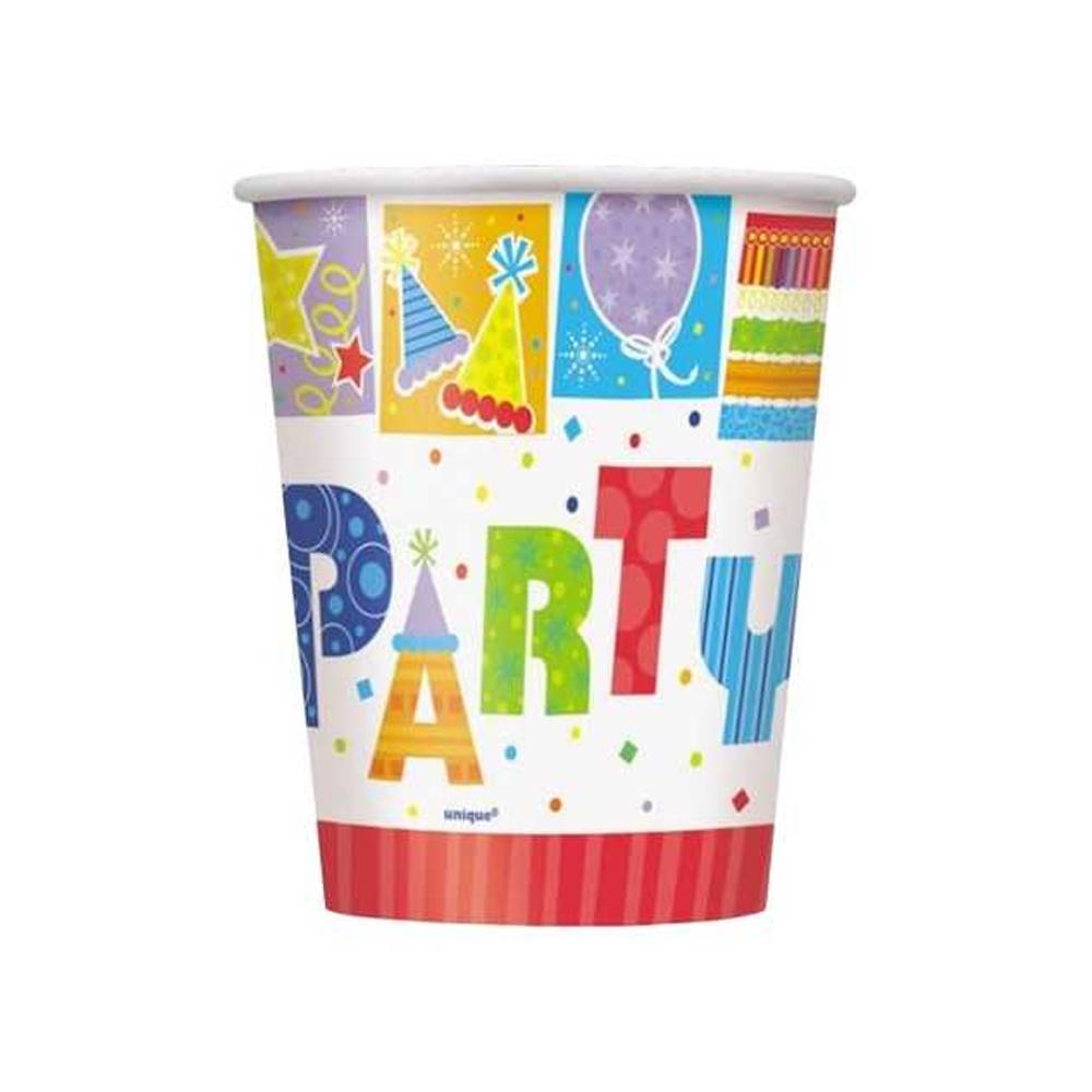 Unique Party Stil 266ml Partybecher (Packung mit 8)