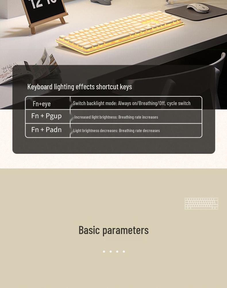 K8 Wired/Wireless Mechanical Keyboard & Mouse Set for Office and Gaming