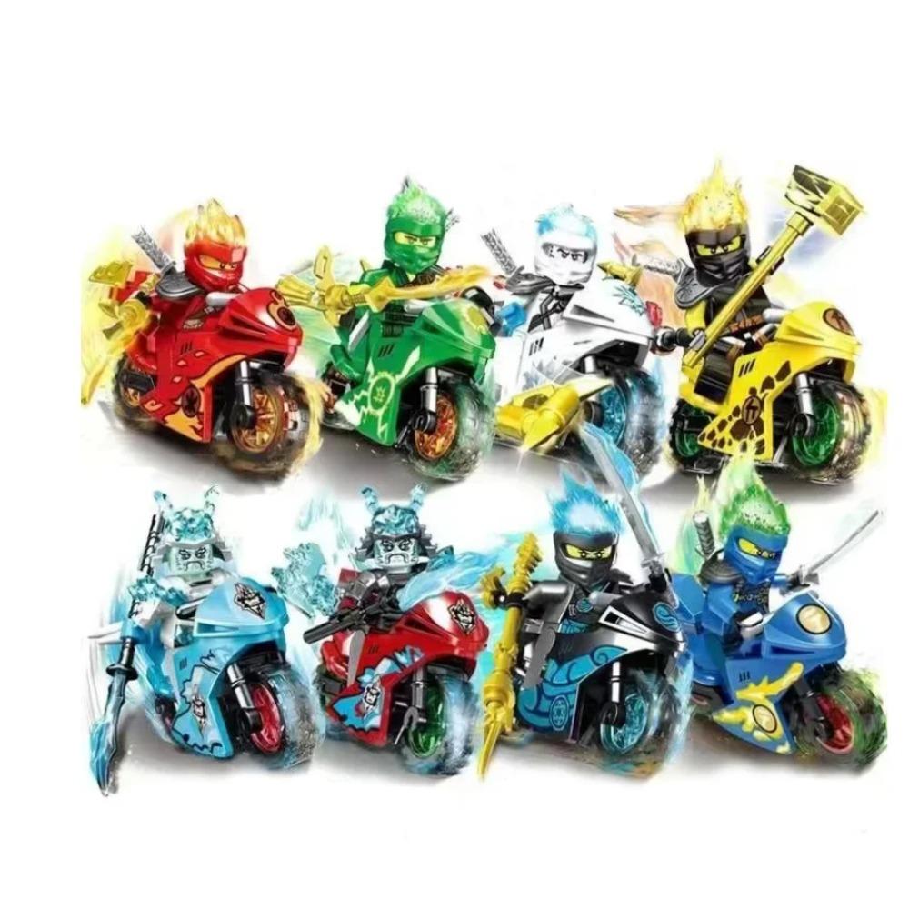 

Блоки модели персонажа ниндзя-призрака, крутые блоки для сборки мотоцикла, игрушки-пазлы для мальчиков и детей, подарки на день рождения