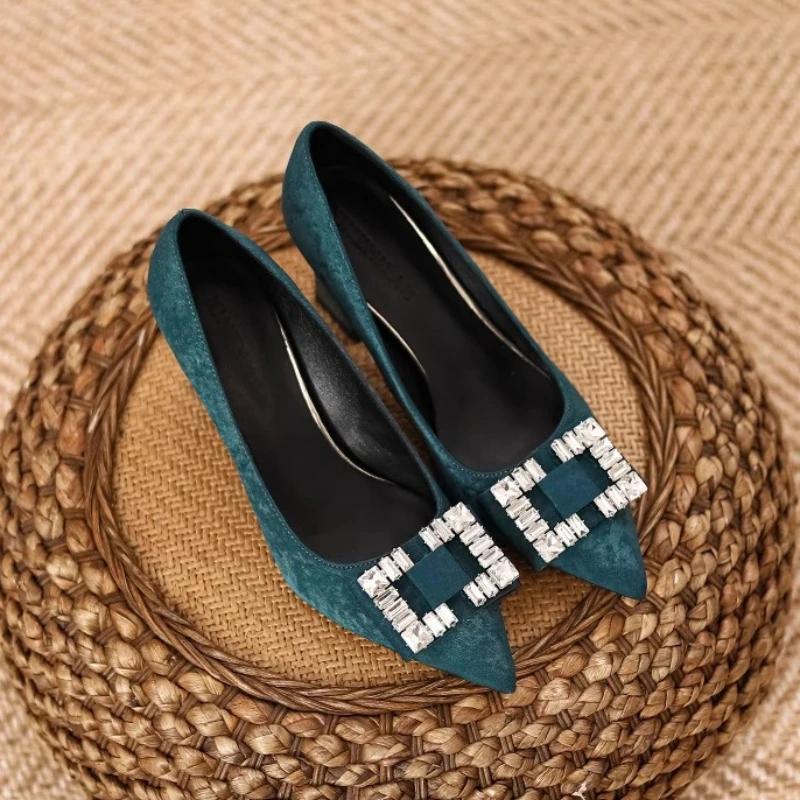 fashion High Quality Shoes for Women 2024 Comfort Sexy High Heels Dress Party Fashion Shallow Solid Color Heels Women  Zapatos De Mujer