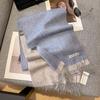 100% Pure Wool Scarf Female Winter Warm Cashmere Shawl Checkerboard Grain Design Couple Accessory Premium Sense Windproof Scarf
