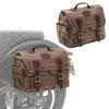 Set 2x Side Motorcycle Saddlebag Canvas with Inner Bag CV1 Brown