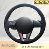 Car Steering Wheel Cover Suede Leather For Mazda CX-5 CX5 Atenza 2014 New Mazda 3 CX-3 2016 Scion Steering Wheel Braiding Cover