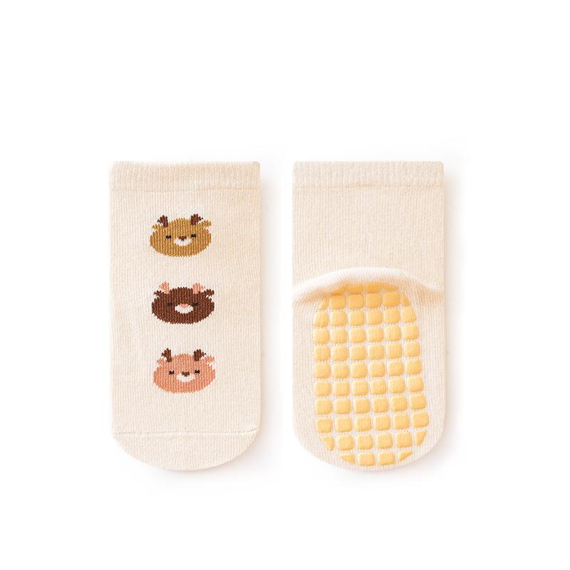 1 Pair Baby Non-Slip Socks with Cute Cartoon Animal Designs Floor Socks for Toddlers
