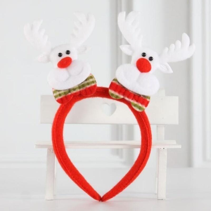 New Arrival Cute LED Santa Elk Snowman Whitebear Hairband Christmas LED Light Headband Party Christmas Decoration