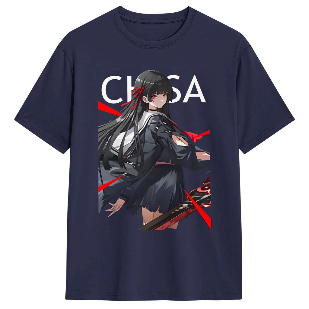 Wuthering Waves Characters Tshirts For Unisex Funny Pure Cotton Tees Round Neck Short Sleeve T Shirt Adult Tops