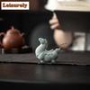 Grüner Sandstein Tierkreis Pferd Tee Haustier Antiker Blumentopf Landschaftsgestaltung Tee Figur Spielzeug Tee Statue Ornamente Kann Gezüchtet Werden