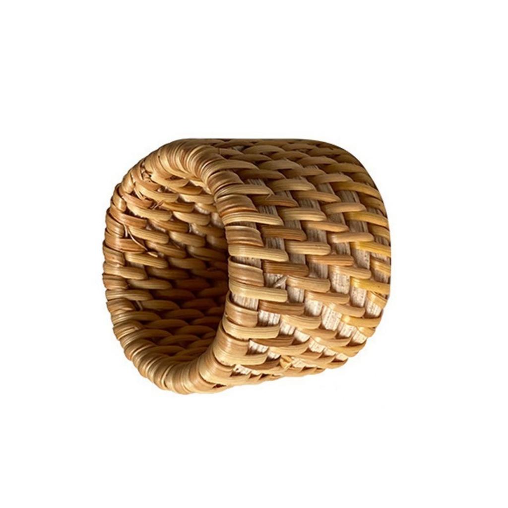 Napkin Holder for Elegant Table Decoration and Event Woven Rattan Napkin Rings Dinner Table Accessories for Party