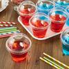 9oz durchsichtige Plastikbecher mit Kuppeldeckeln, Kristall PET Dessertbecher, Kalte Partybecher für Cupcake/Eiscreme/Latte/Kalte Getränke