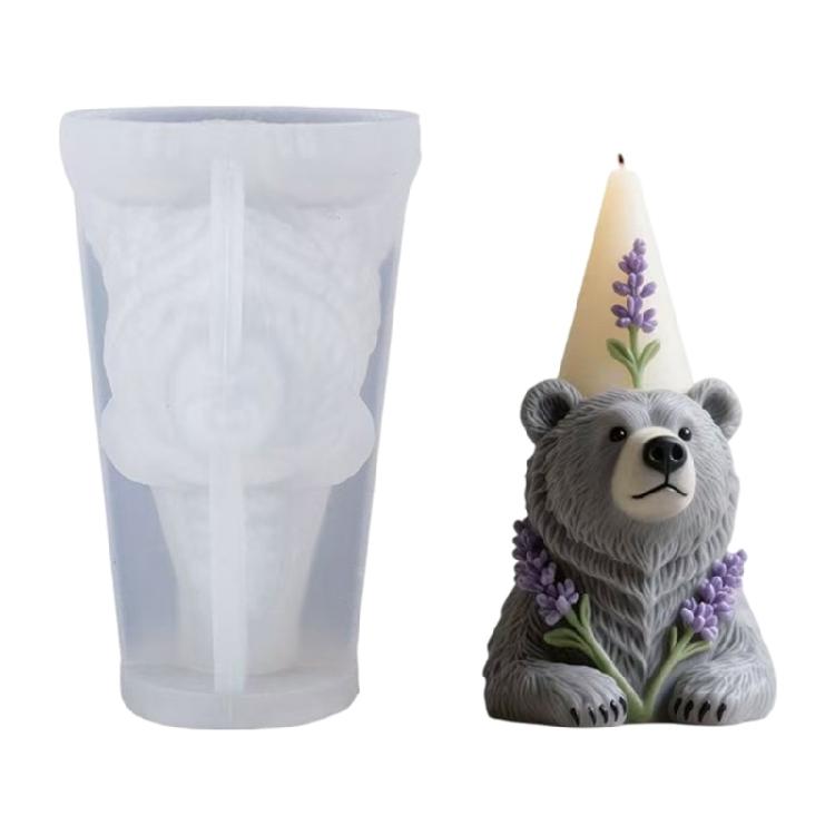 

Fashion Silicone Bear Cone Mold Reusability Casting Moulds For Candle Soaps And Decorative Candle Crafts 1