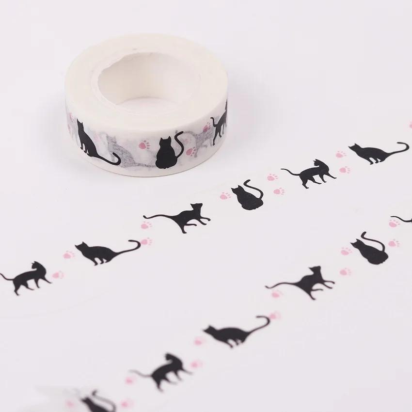 15mm X 10 M Cute Cat Style Fashion Time Washi Tape Adhesive Tape DIY Scrapbooking Sticker Label Masking Tape