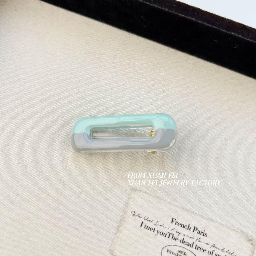Color Block Duckbill Hair Clip: Cute Oil Droplet Design for Bangs and Flyaways