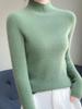 Women's Slim-Fit Semi-High Neck Long Sleeve Knitwear Pullover for Autumn and Winter