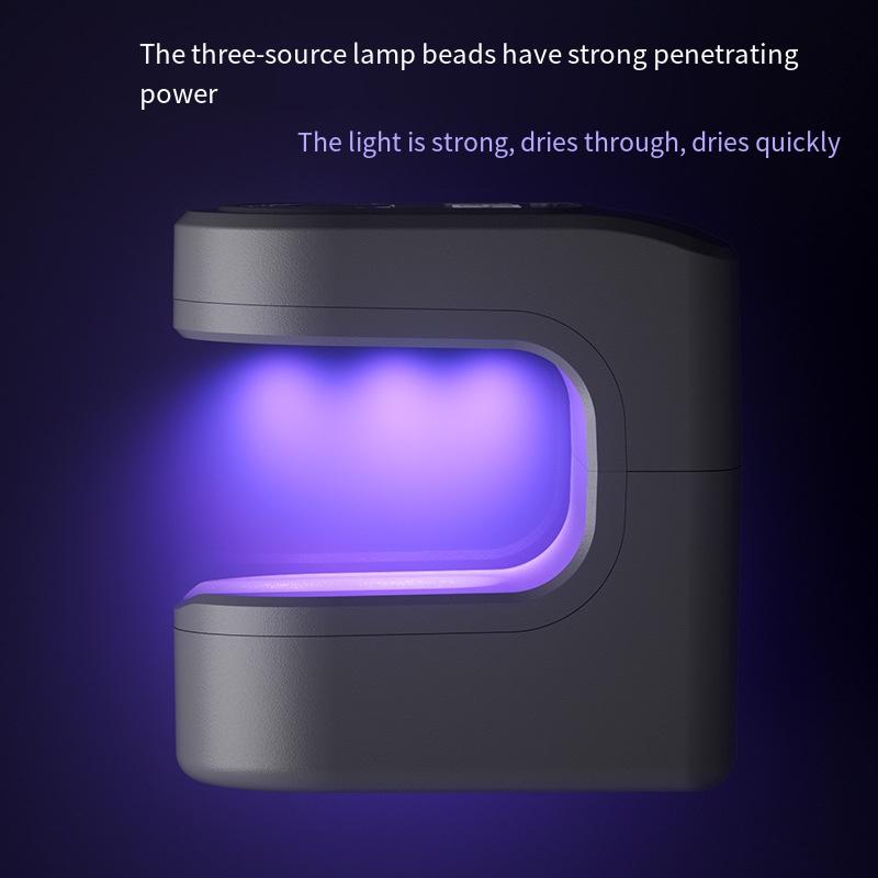 Portable Candy Nail Dryer Lamp Mini Quick Drying Manicure Phototherapy Machine Rechargeable with LCD Display Nails Curing Tool