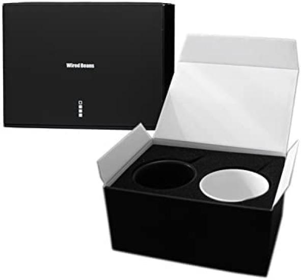 Wired Beans Wired Beans Mug To Last a Lifetime Kasama Ware Shinogi Mug 240ml Pair Set White Matt matte/Black