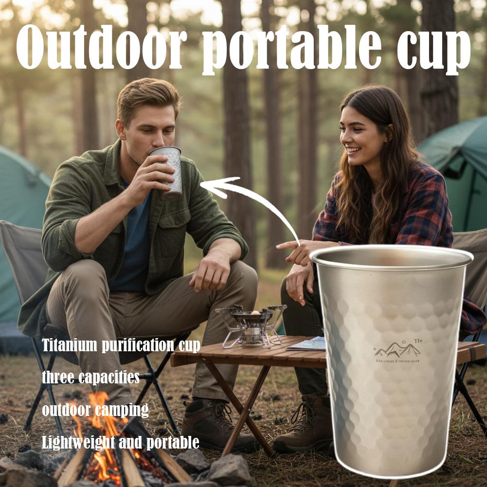 350-600ml Pure Titanium Drinking Cups Water Tumblers Ultra-Light Coffee Juicy Cups for Home Outdoor Camping Picnic Beer Cups