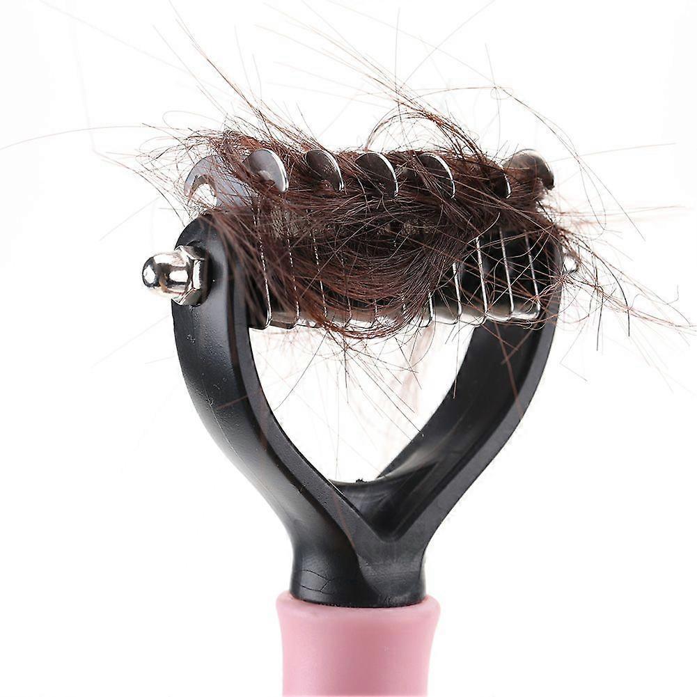 Pet 2 Sided Professional Knot Comb Brush Dog Cleaning Hair Removal Combs Grooming Tool(Pink)