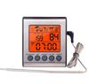 Backlit Display Thermometer Grilling Probe Outdoor Grilling Silver And Black High Accuracy Measurement Large LCD Display
