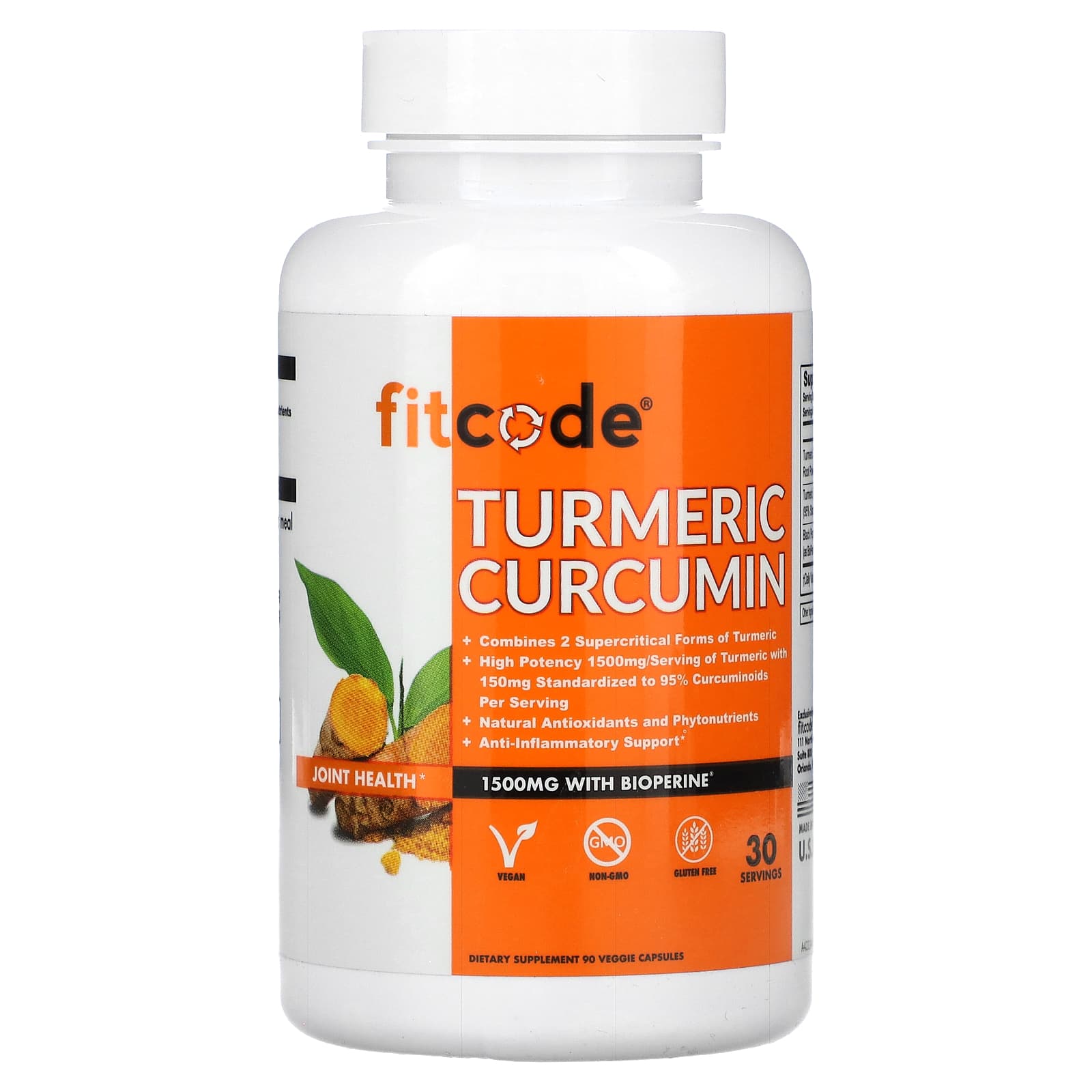 

Turmeric Curcumin, 1,500Mg, 90 Veggie Caps (500Mg per Capsule)